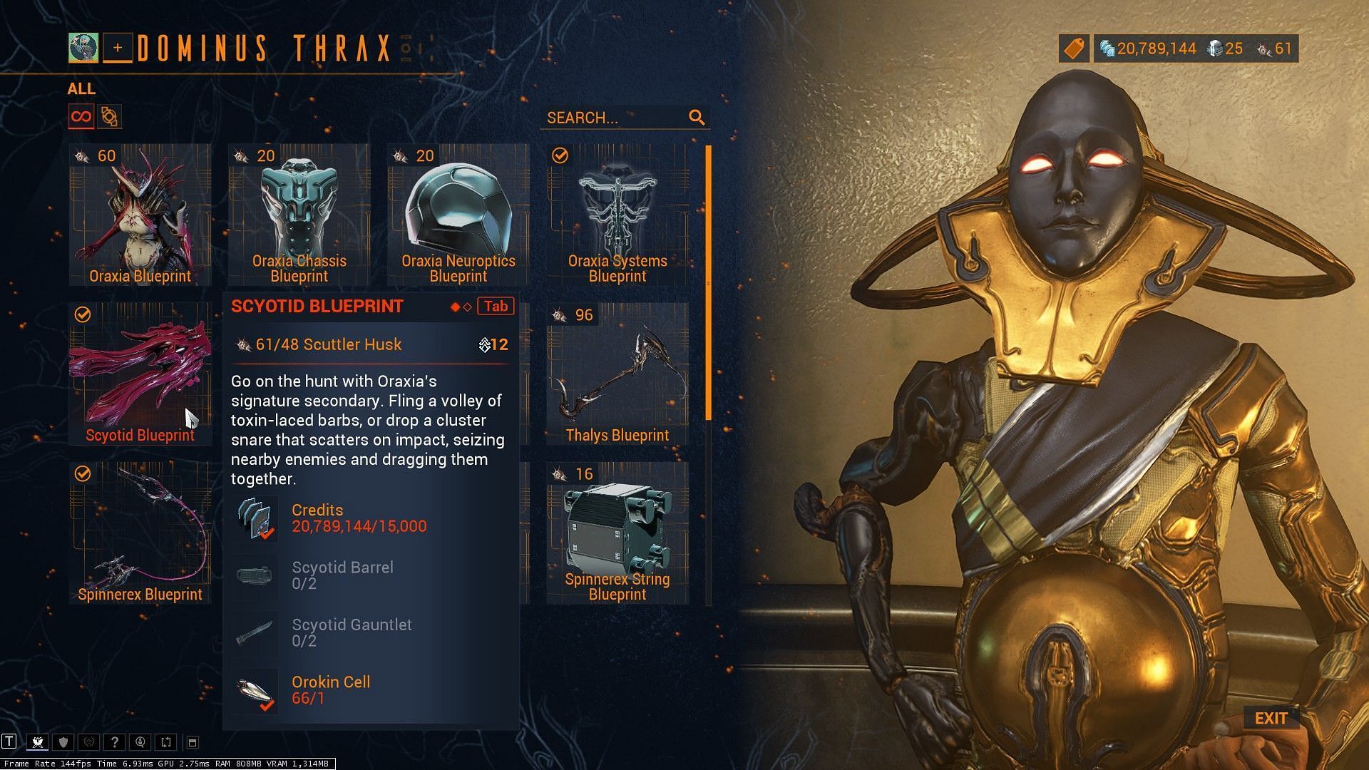 The Scytoid can be acquired using Scuttler Husks (Image via Digital Extremes)